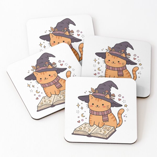 Item preview, Witch Cat Reading A Spellbook designed and sold by DariaDoodleArt.