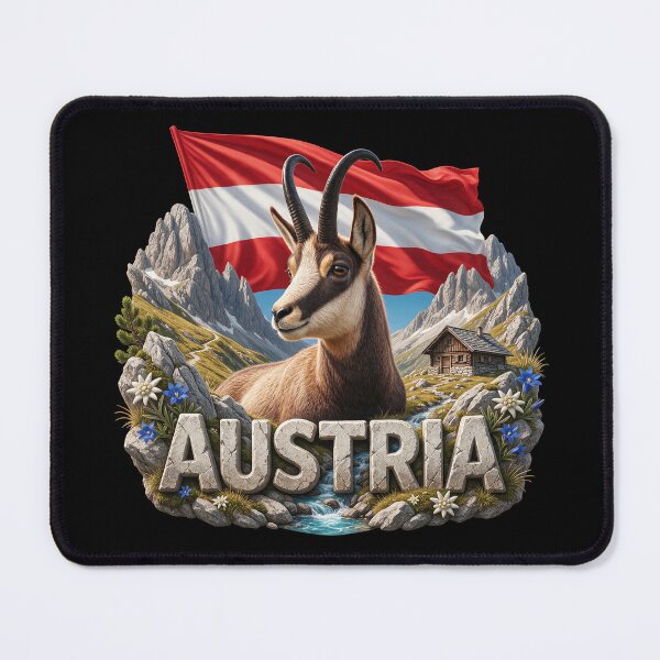 Item preview, Austria Heritage – Chamois & Alps Emblem designed and sold by FlagX.