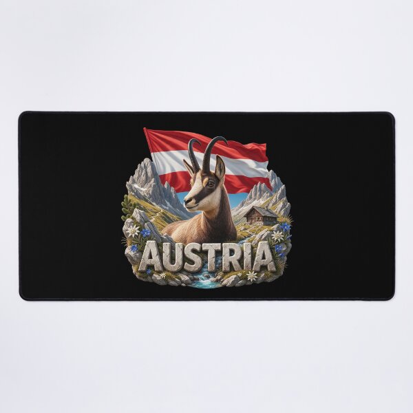 Item preview, Austria Heritage – Chamois & Alps Emblem designed and sold by FlagX.