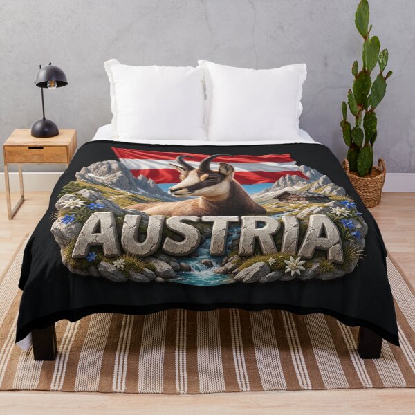 Item preview, Austria Heritage – Chamois & Alps Emblem designed and sold by FlagX.