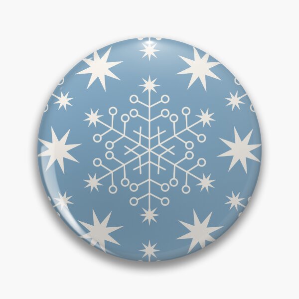 Item preview, Festive Snowflakes Cream on Vintage Blue designed and sold by Pinkdeer Designs.