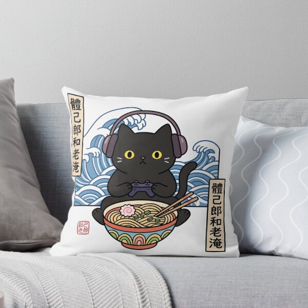 Item preview, Gamer Cat Ramen And Great Wave designed and sold by DariaDoodleArt.