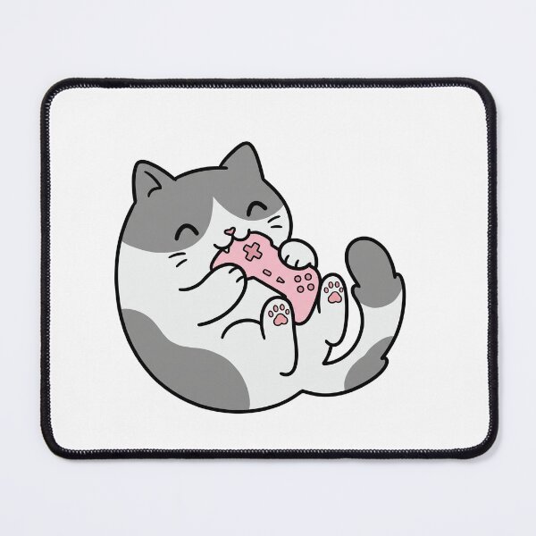 Item preview, Cat Biting A Pink Game Controller designed and sold by DariaDoodleArt.