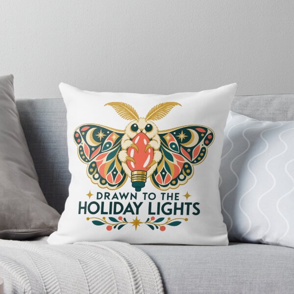Item preview, Drawn to the Holiday Lights Christmas Moth designed and sold by TeNovaStudio.