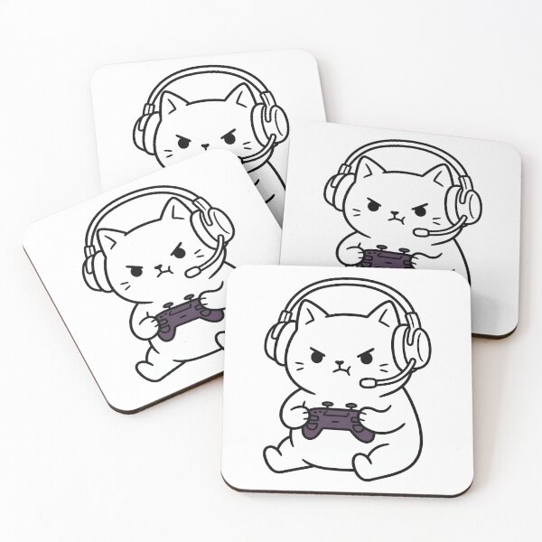 Item preview, Angry Cat With Headset And Controller designed and sold by DariaDoodleArt.
