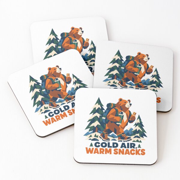 Item preview, Cold Air Warm Snacks Winter Hiking Bear designed and sold by TeNovaStudio.