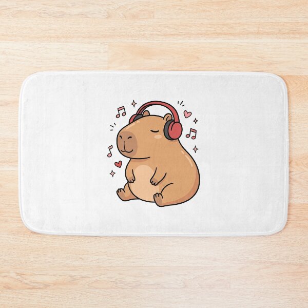 Item preview, Capybara Listening To Music Headphones designed and sold by DariaDoodleArt.