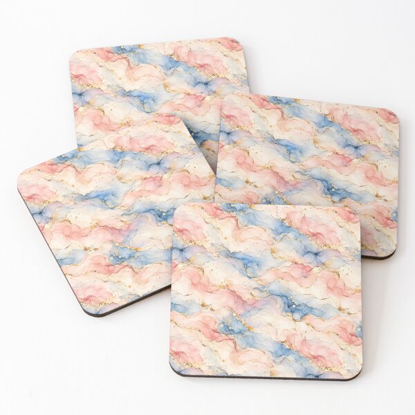 Item preview, Marbling ink of pastels and gold designed and sold by LittlePatterns.