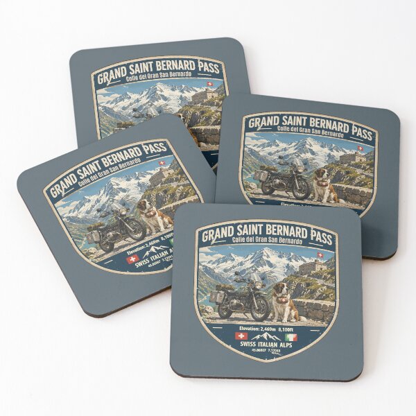 Item preview, Great St Bernard Pass, Valais, Switzerland Motorcycle Sticker TShirt 04 designed and sold by OuterShellUK.