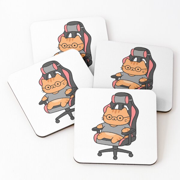 Item preview, Glasses Cat Slumped In Gaming Chair designed and sold by DariaDoodleArt.