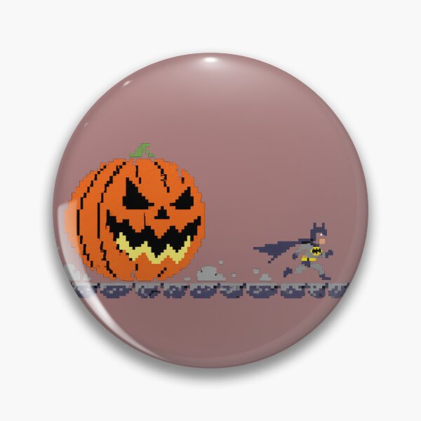 Item preview, Batman Running from a Giant Pixel Pumpkin designed and sold by RunningPixelCup.