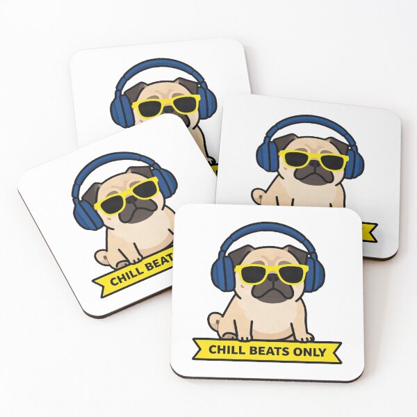 Item preview, Pug With Headphones Lo-Fi Beats designed and sold by Arc2020.
