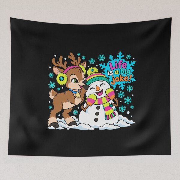Item preview, Life Is a Big Joke! Cute Reindeer and Snowman Winter Design designed and sold by Aimetoi.
