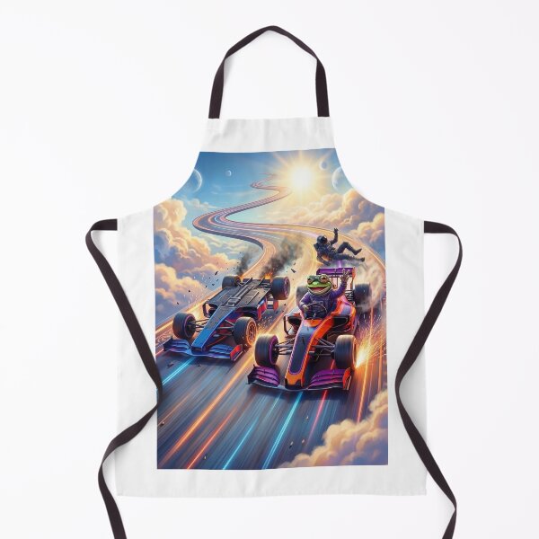 Item preview, Alien Frog Defeats Astronaut F1 Race Crash Pop Surrealism designed and sold by Rain-Road.