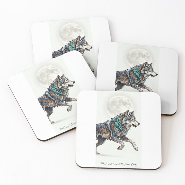 Item preview, Tribal Wolf Running Under Full Moon designed and sold by Ahmadhamroush.