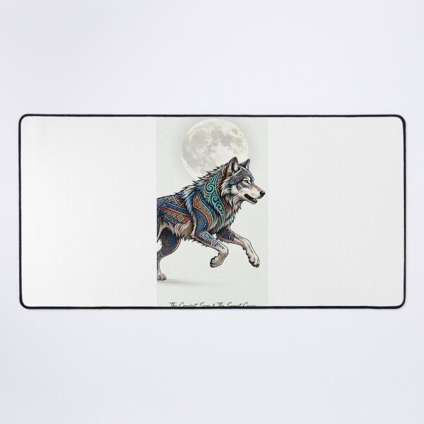Item preview, Tribal Wolf Running Under Full Moon designed and sold by Ahmadhamroush.