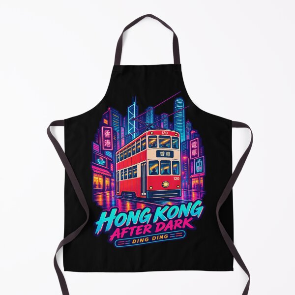 Item preview, Hong Kong Ding Ding Tram Neon Synthwave Retro City Art designed and sold by Globalcitytees.