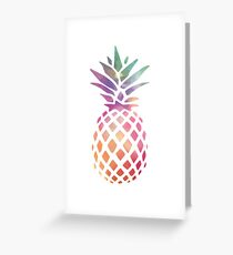 Cute modern watercolor pineapple Greeting Card