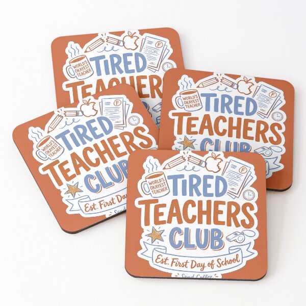 Item preview, Tired Teachers Club Est First Day Of School - Funny Teacher Art designed and sold by Driesman.