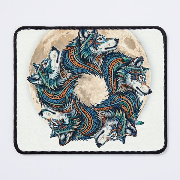 Item preview, Four Wolves Circle Moon Mandala Pack designed and sold by Ahmadhamroush.