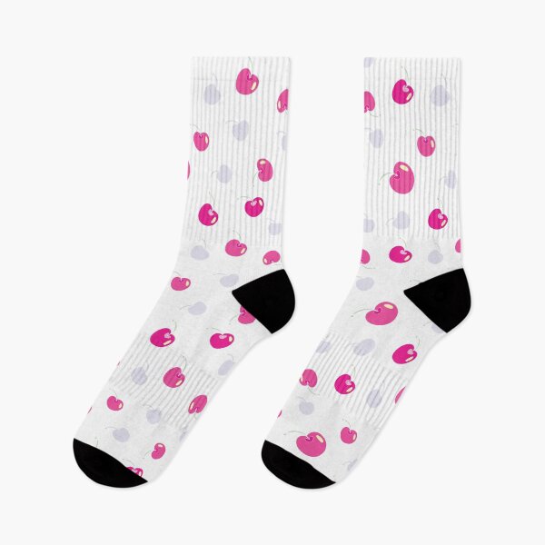 Item preview, Cherry festival tossed pattern in lilac and pink designed and sold by Quiet Waters Design.