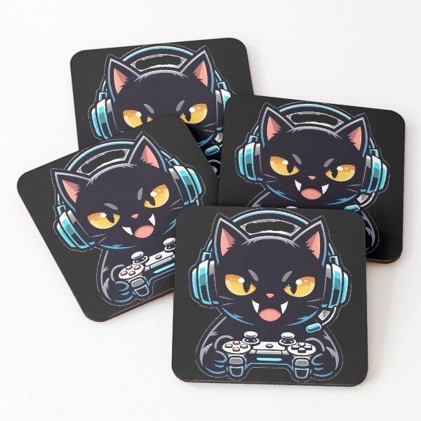 Item preview, Angry Gamer Black Cat With Controller Esports Meme designed and sold by ValhallaHub.