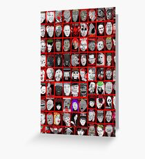 Faces of Horror Collage art Greeting Card