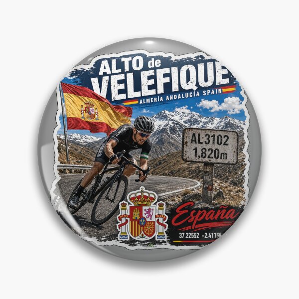 Item preview, Alto de Velefique Spain Almeria Andalusia Cycling Sticker T-Shirt 04 designed and sold by OuterShellUK.