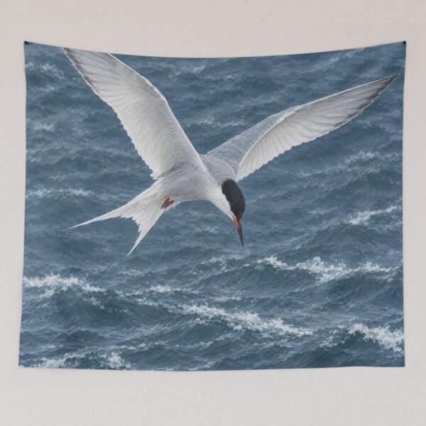 Item preview, Tern Hover — Seabird Poised Above Choppy Water, Coastal Birdwatching Art designed and sold by mushizaman.