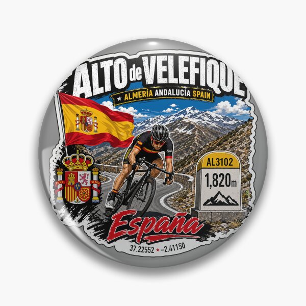 Item preview, Alto de Velefique Spain Almeria Andalusia Cycling Sticker T-Shirt 05 designed and sold by OuterShellUK.
