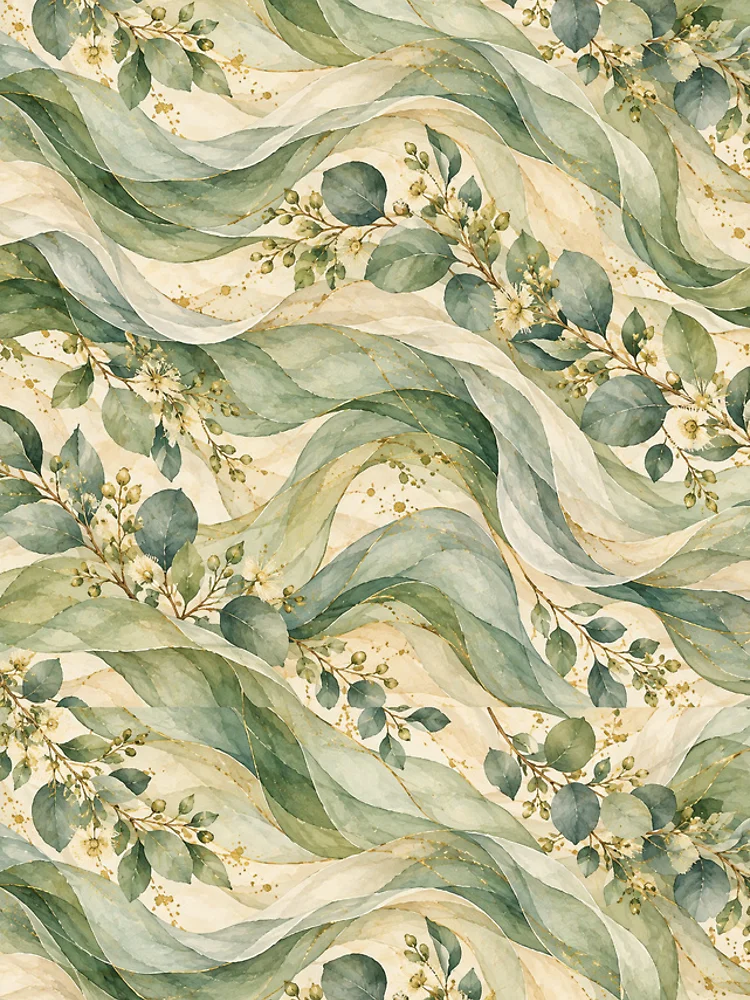 Thumbnail 4 of 4, iPhone Case, Eucalyptus Ribbons designed and sold by LittlePatterns.