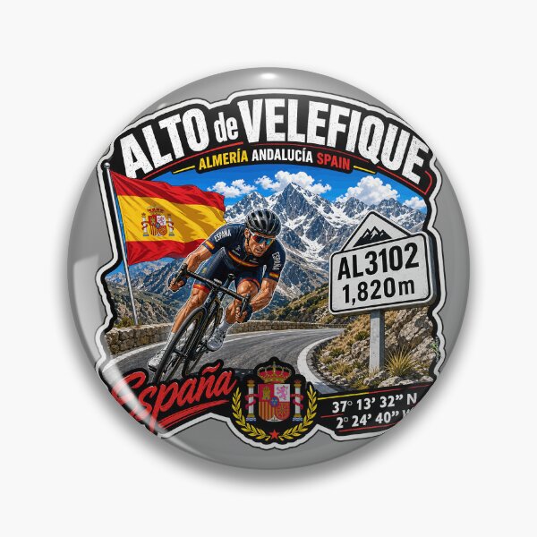 Item preview, Alto de Velefique Spain Almeria Andalusia Cycling Sticker T-Shirt 06 designed and sold by OuterShellUK.