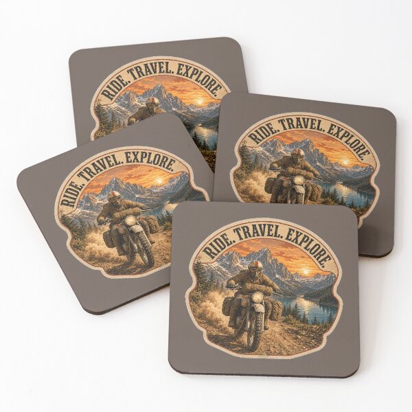 Item preview, Ride Travel Explore Motorcycle Adventure Bike Rider Sticker TShirt 11 designed and sold by OuterShellUK.