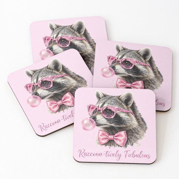 Item preview, Raccoon-tively Fabulous - Pink Coquette Raccoon designed and sold by Vibe-Vary.