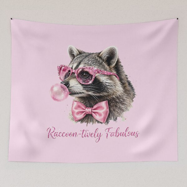 Item preview, Raccoon-tively Fabulous - Pink Coquette Raccoon designed and sold by Vibe-Vary.