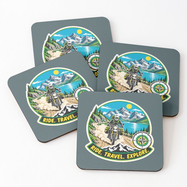 Item preview, Ride Travel Explore Motorcycle Adventure Bike Rider Sticker TShirt 12 designed and sold by OuterShellUK.