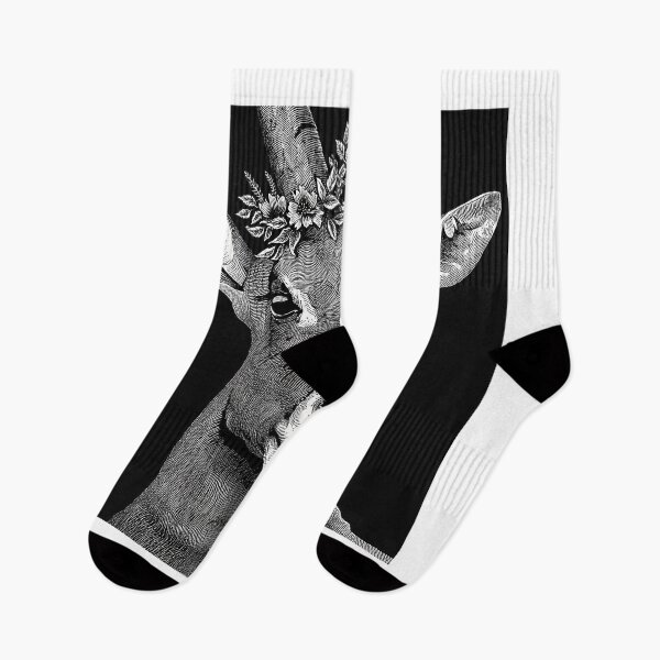Item preview, Black White Deer Portrait designed and sold by Monicamusik.