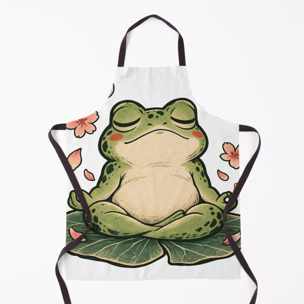 Item preview, Zen Frog Meditating on Lily Pad - Vintage Japanese Woodblock designed and sold by CreatifStudios.