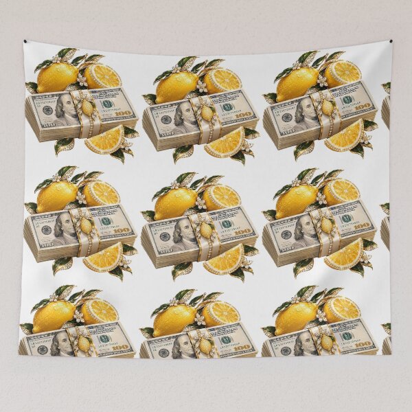 Item preview, Luxury Golden Lemons and US Dollar Banknotes – Wealth, Money and Success Concept designed and sold by DoveArtDesigns.