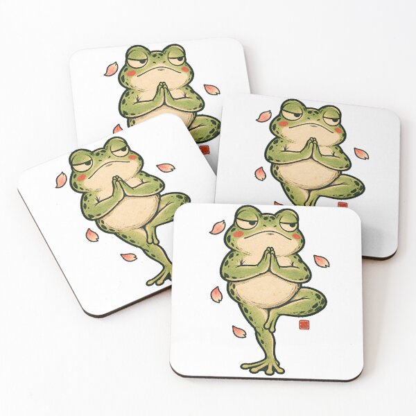 Item preview, Grumpy Yoga Frog Tree Pose - Funny Japanese Frog designed and sold by CreatifStudios.