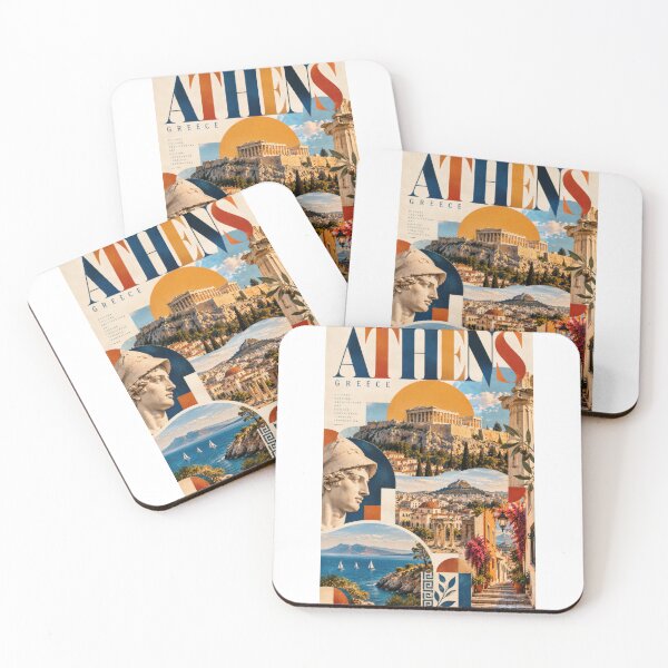 Item preview, Athens Greece Travel Collage Poster designed and sold by ForeverPrintsOK.
