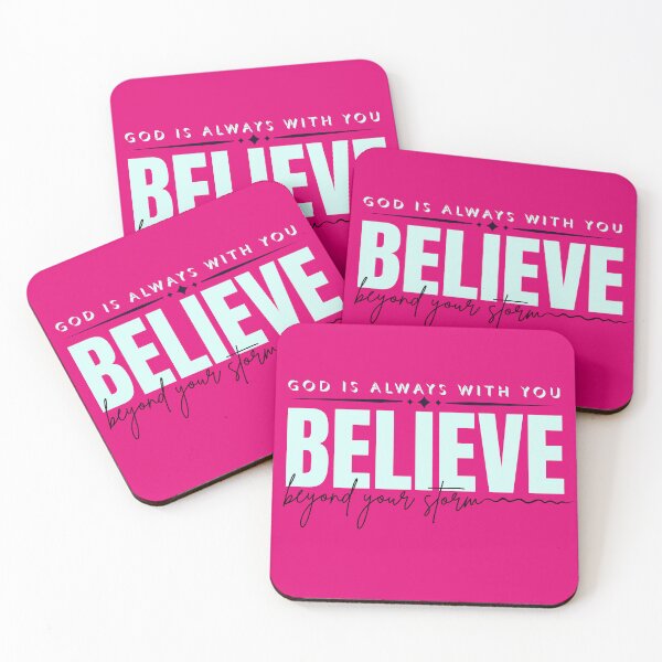 Item preview, Believe -  Holy Ghost Holy Spirit Faith Catholic Saints   - Gifts For Him - Pink designed and sold by Doiemacreations.