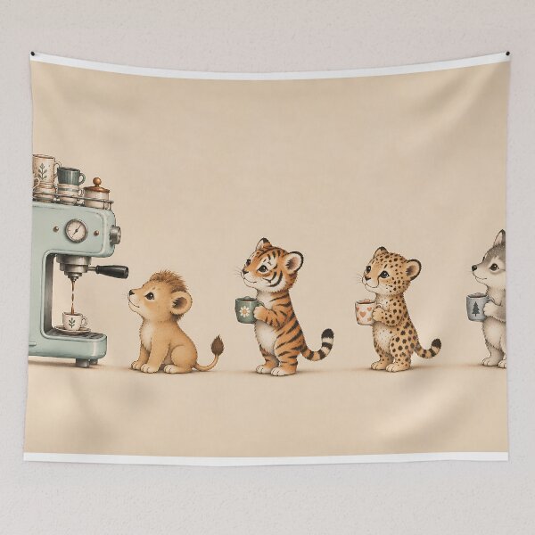 Item preview, Baby Animals Line Up For Coffee Espresso Machine designed and sold by artswag.