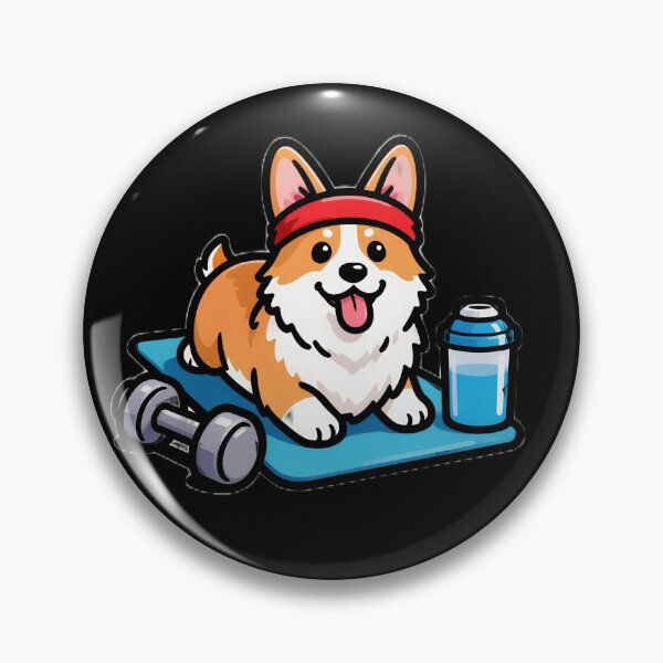 Item preview, Funny Chubby Corgi Dog Cardio Workout Gym Meme designed and sold by ValhallaHub.