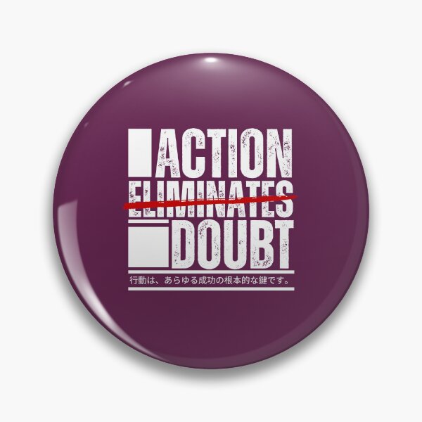 Item preview, Action Eliminates Doubt Japanese Typography Motivational Quote designed and sold by Fanellla.