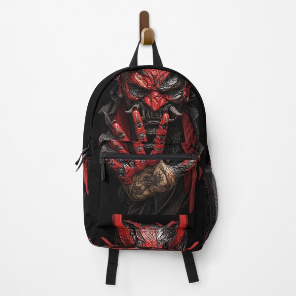 Item preview, Red Cyber Oni Mask Warrior Art designed and sold by ModernPrints Lab.