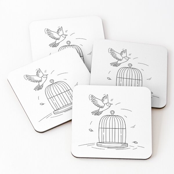 Item preview, A bird flies in the zoo around a cage designed and sold by rasagamastore.