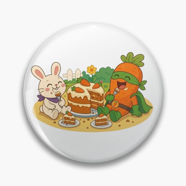 Item preview, Ranger Carrot and Bunny Eating Carrot Cake – Comic Book Scene designed and sold by Alchemy8House.