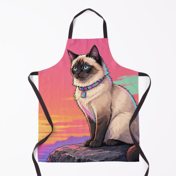 Item preview, Siamese Cat Synthwave Sunset Vaporwave Aesthetic Ocean Cliff Pet Wall Art designed and sold by Dogandesighn.