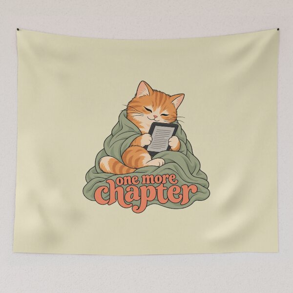 Item preview, one more chapter kindle cat reading designed and sold by MoodleDoon.